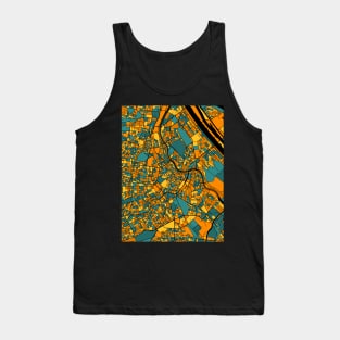 Vienna Map Pattern in Orange & Teal Tank Top